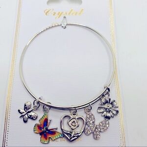 Bracelet Butterfly Crystal in silver tone!! PRETTY
